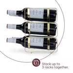 Metal Wine Rack Countertop Organiser For 4 To 16 Bottles | Gold
