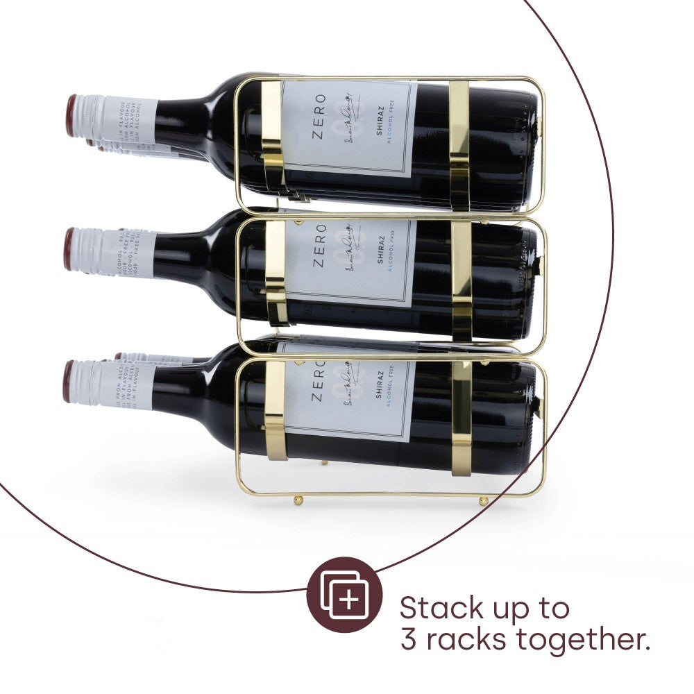 Metal Wine Rack Countertop Organiser For 4 To 16 Bottles | Gold