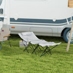 Foldable Sun Lounger W/ Side Pocket & Headrest
