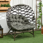 2 Seater Egg Chair Outdoor Garden Furniture Chair W/ Cushion | Brown