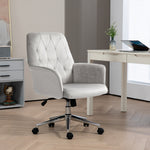Tufted Swivel Computer Chair W/ Arm | Dove Gray