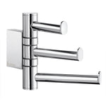 Polished Chrome Swivel Swing Arm Triple Towel Hooks | Polished Chrome