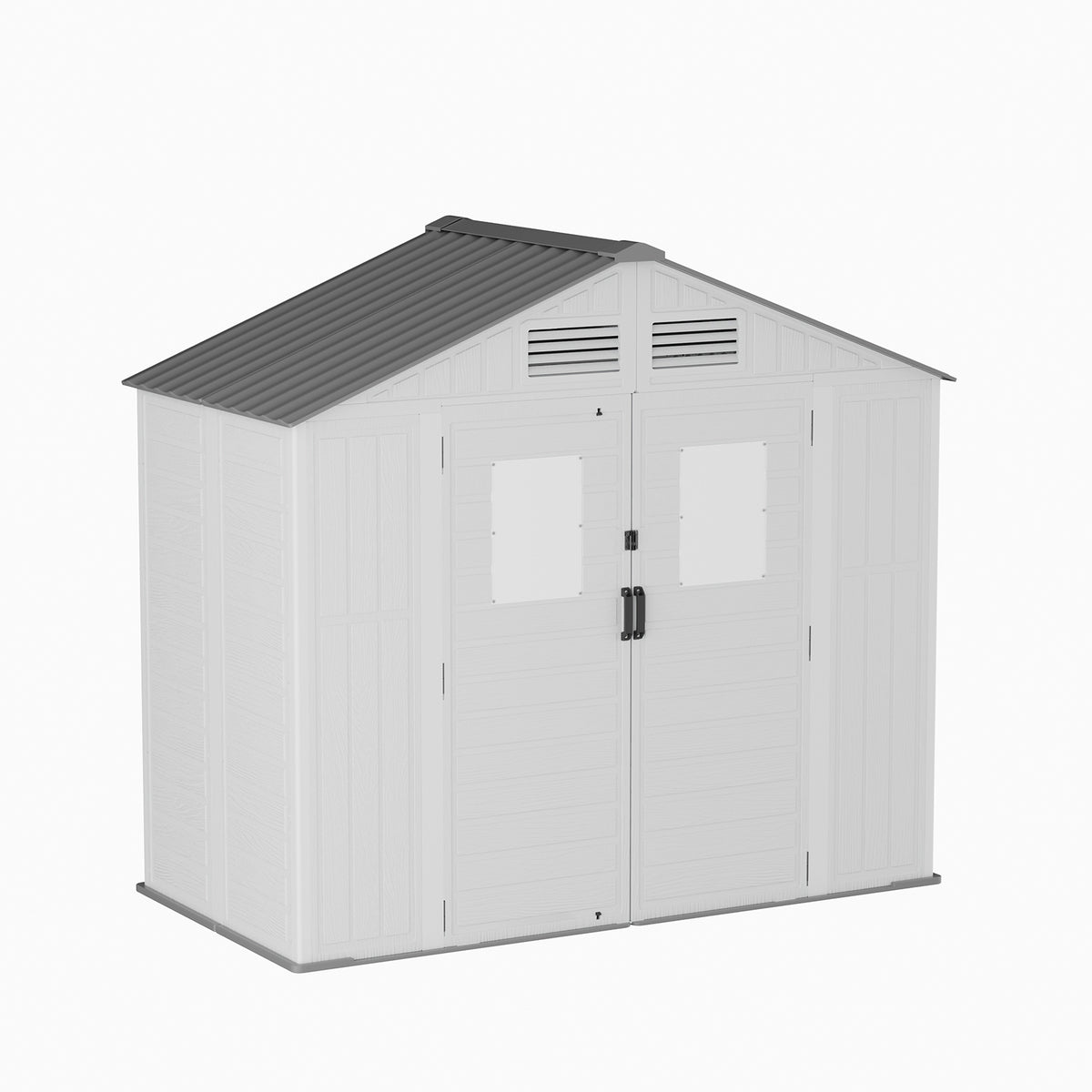 Breeins 8x4ft Apex Roof Plastic Garden Storage Shed With Lockable Door