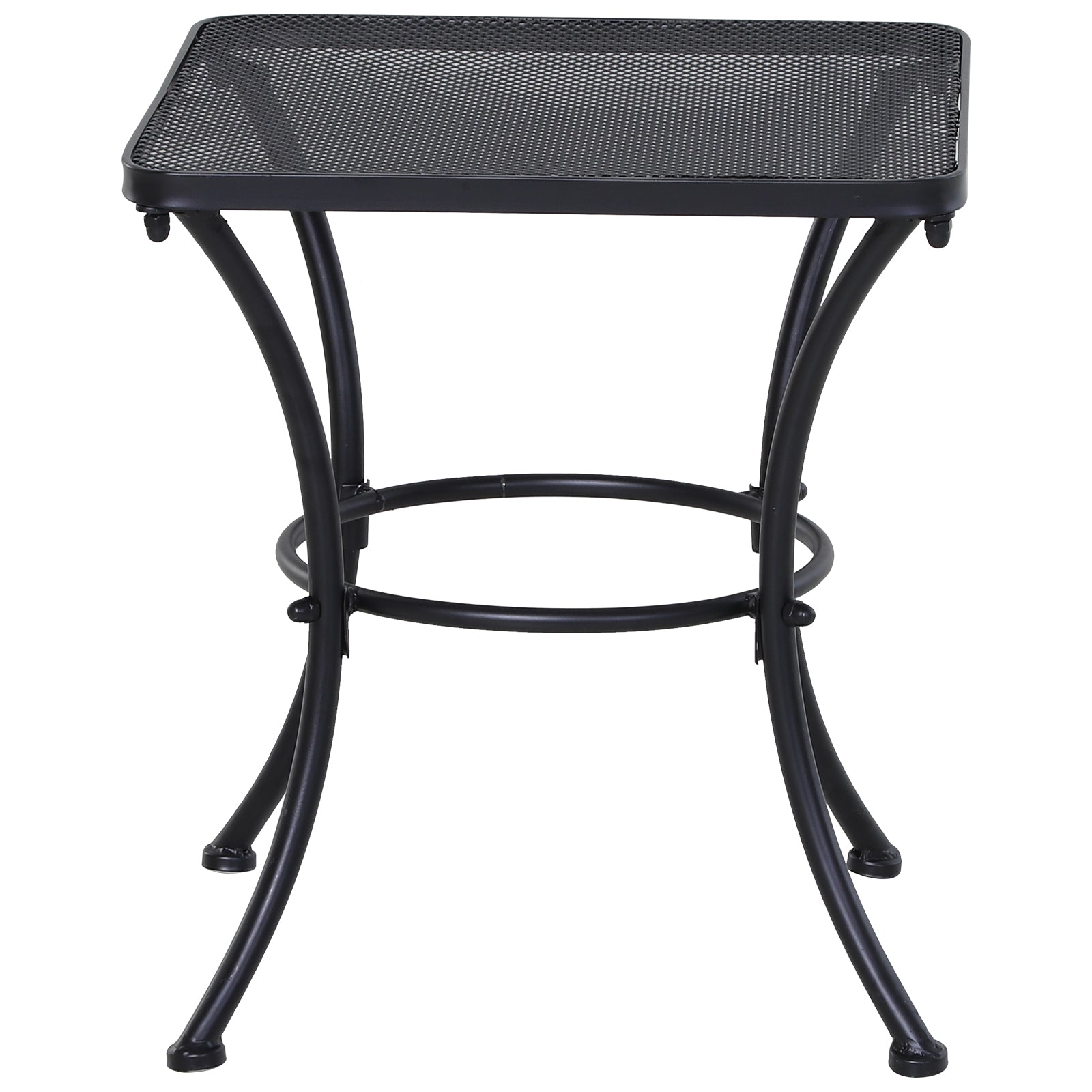 Patio Outdoor Square Metal Coffee Dining Table - Black