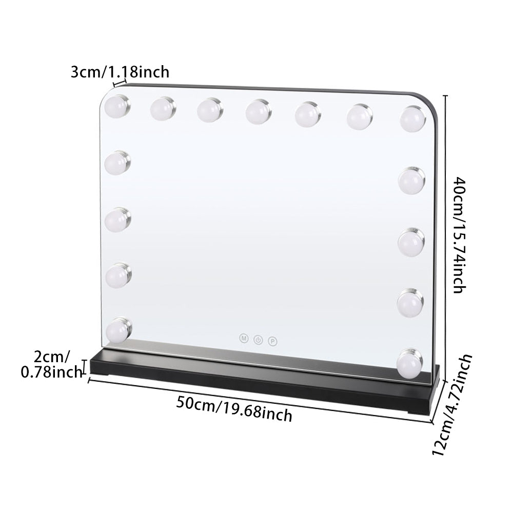 Large Hollywood Vanity Mirror With 15 Lights