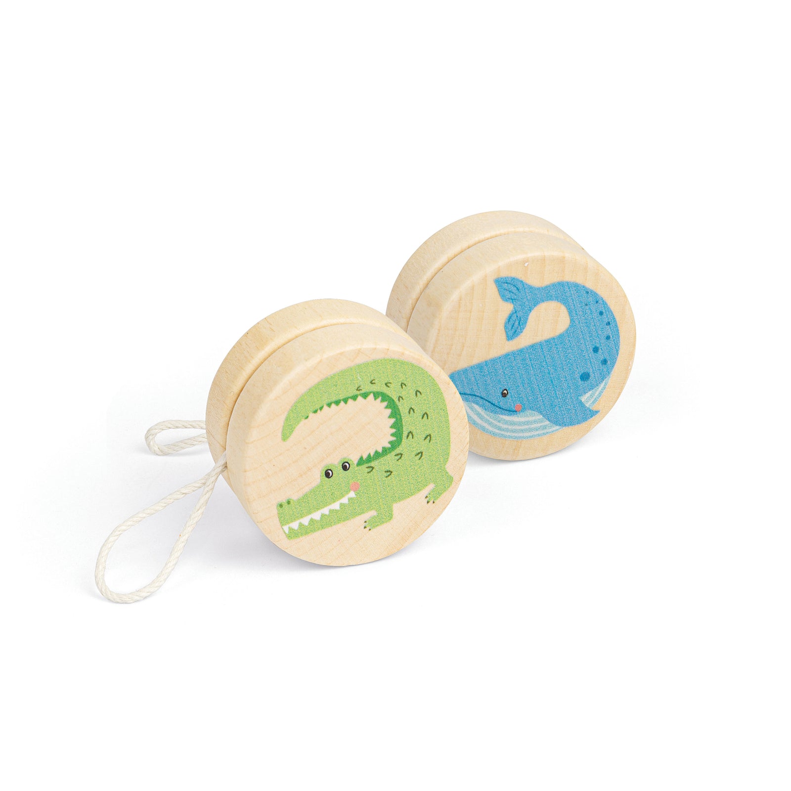 Wooden Wildlife Yo-yos (whale & Croc)