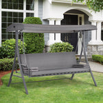 2-in-1 Patio 3 Seater Swing Chair Hammock W/ Cushion Canopy
