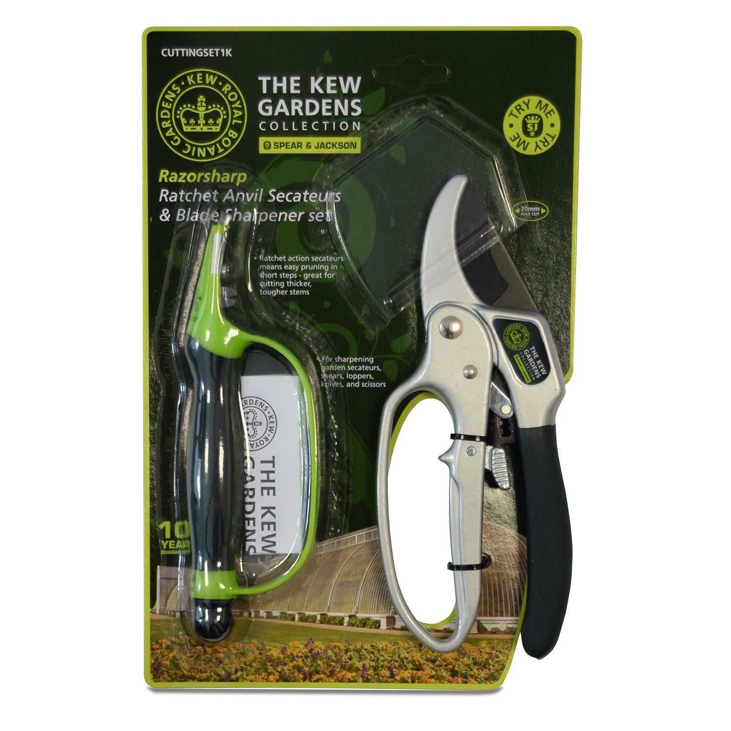 Gift Set Anvil Secateurs & Sharpener, Kew Gardens Tool Range