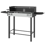 Bbq Rotisserie Grill, Charcoal, Foldable Shelves | Black