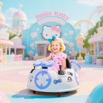 Hello Kitty Kids Ride On Bumper Car With Remote Control, White