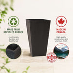 61cm Tall Black Rubber Planters - Indoor Outdoor Planter | Set-of-2