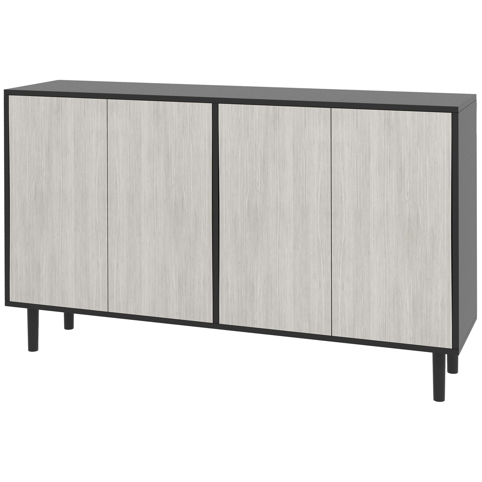 Sideboard Storage Cabinet For Living Room Adjustable Shelves | One Size | Black