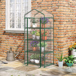 4-tier Portable Greenhouse W/ Pe Cover | Green