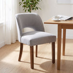 Set Of 2 Chenille Upholstered Dining Chairs | Grey