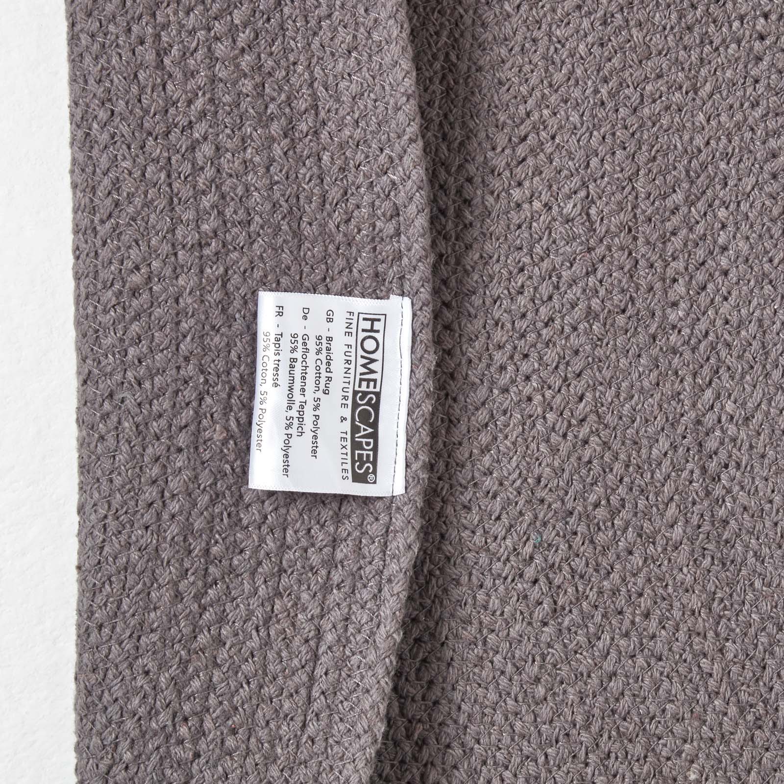 Handmade Woven Braided Oval Rug | 120cm | Grey