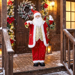 HOMCOM 5ft Life Size Christmas Singing Santa Claus With Bell And Wreath