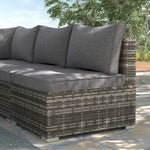 Outdoor Garden Furniture Rattan Single Middle Sofa W/cushion | Dark Gray