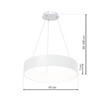 Ohio Stunning Led Pendant Lamp 24w(122w)  45cm Diameter Height Adjustable | White