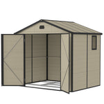 Garden Shed Tool Storage House W/ Lockable Door, Foundation