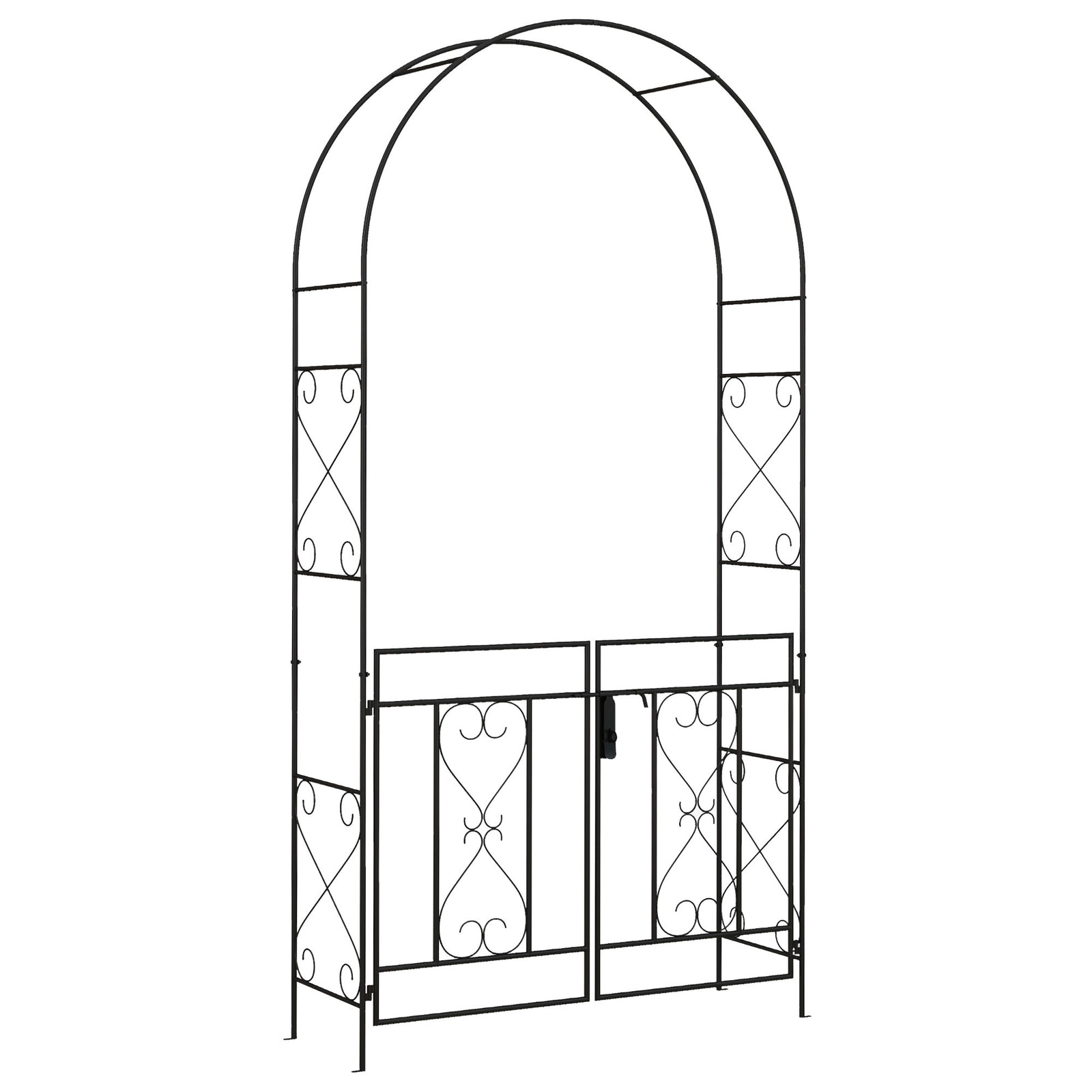 Garden Arch W/ Double Gate, Garden Arbor Climbing Plants