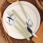 Cutlery Sets Stainless Steel Olive Green Abs Handle 32 Piece Set | One Size | Green
