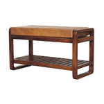 Solid Wood Small Buffalo Slatted Hallway Bench