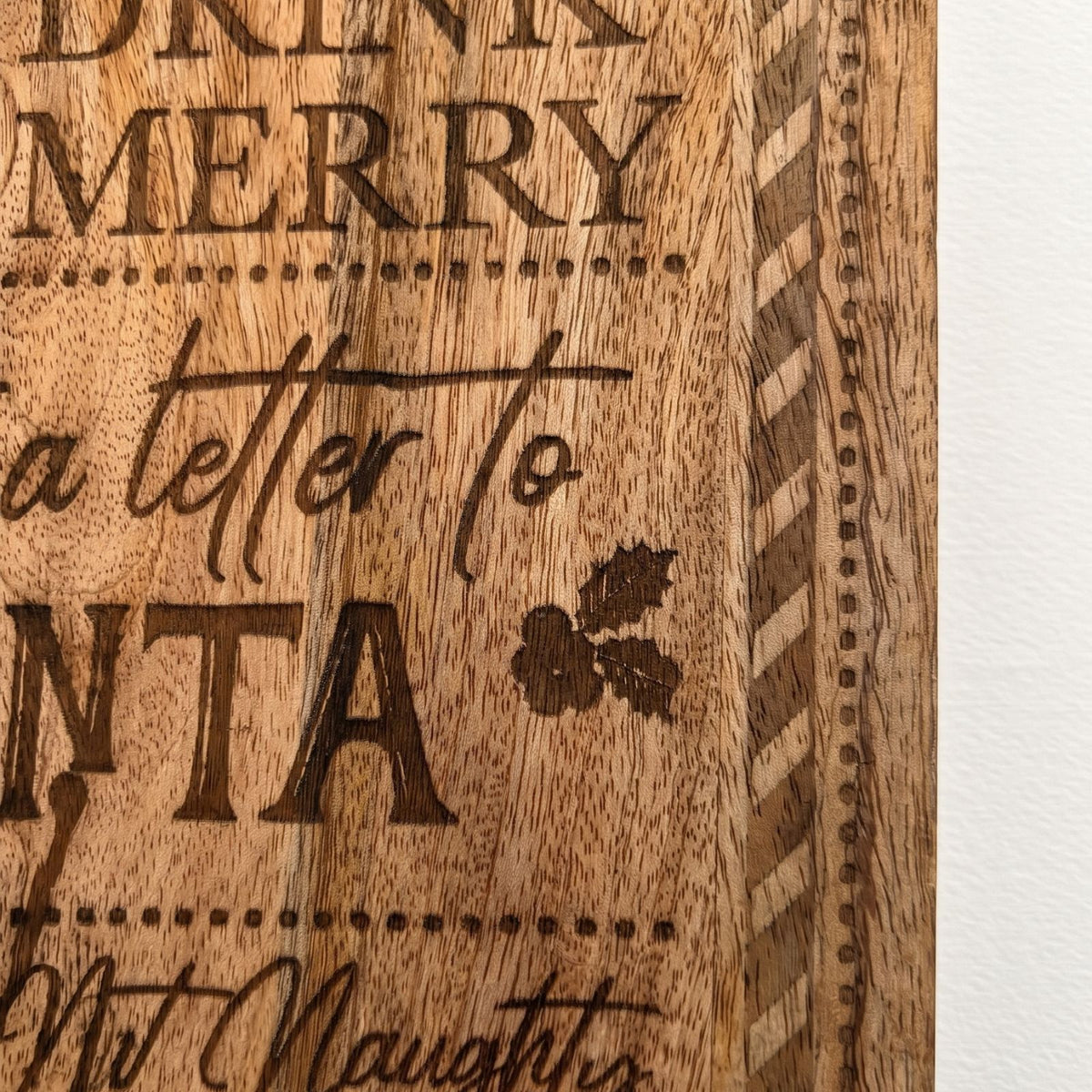 Mango Wood Christmas Serving Board, Letter To Santa