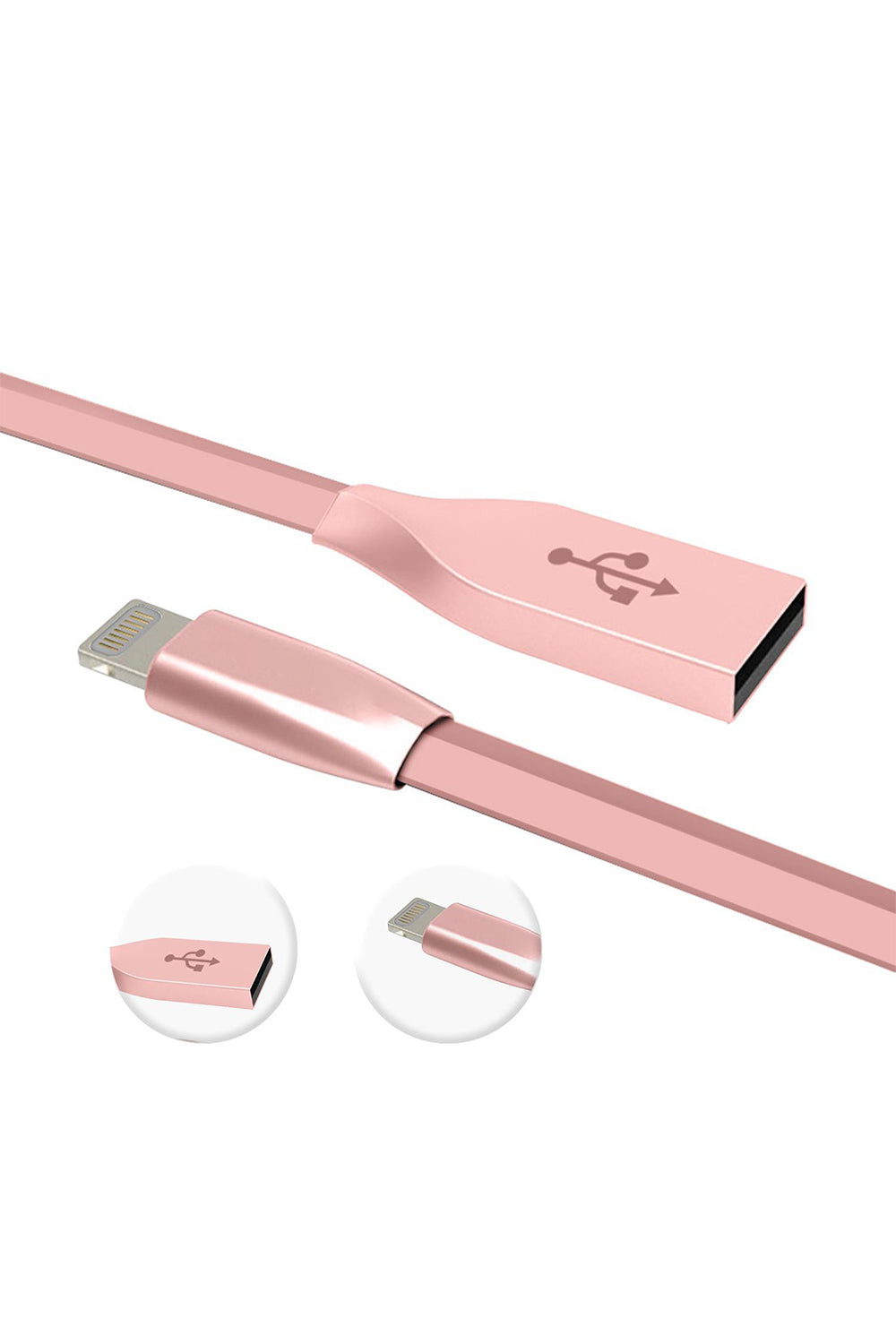 Spring Zinc Alloy Lightning To Usb Sync And Charge Cable 1 Meter | Rose Gold