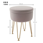 5l Velvet Footstool With Removable Lid For Bedroom | One Size | Pink