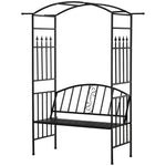 Garden Arbor Arch Metal Bench Loveseat