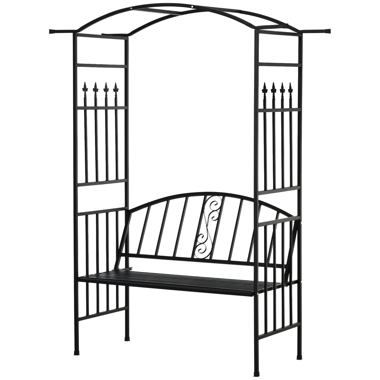 Garden Arbor Arch Metal Bench Loveseat