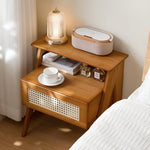 Wooden Nightstand Storage Cabinet With Shelf
