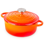 Cast Iron Dutch Oven Casserole Pot With Lid - 20cm (2l)  | Orange