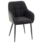 Accent Chair W/ Foot Pads And Chenille Fabric Arm Chair | Black
