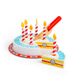 Wooden Birthday Cake Toy, Includes 6 Slices & Cake Slicer
