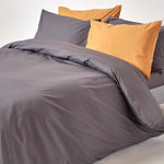 Egyptian Cotton Duvet Cover With Pillowcase, 200 Tc | Double | Dark Grey