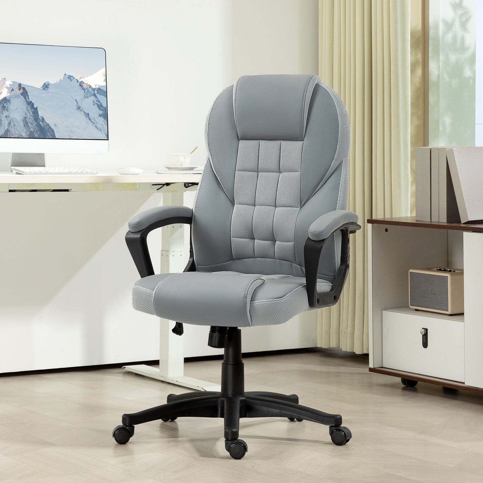 High Back Pu Executive Leather Desk Hair