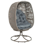 Foldable Egg Chair With Cushions, Outdoor Swivel Lounger