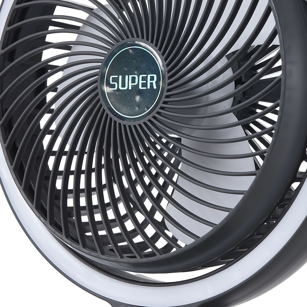 Portable Desk Fan With Led Fill Light, 3-speed Adjustable Airflow, 120° Tilt Angle