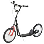 90-96cm Kids Kick Scooter W/ Adjustable Handlebar Inflatable Wheels | Black