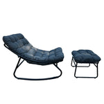 Solace Outdoor Rocking Chair And Stool | One Size | Dark Grey