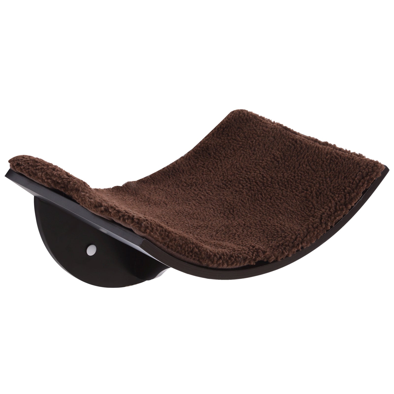 Wood Cat Shelf Perch Bed Curved Climber Wall-mounted Cat Furniture | Brown