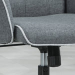 Tufted Computer Chair W/ Armrest | Dark Gray