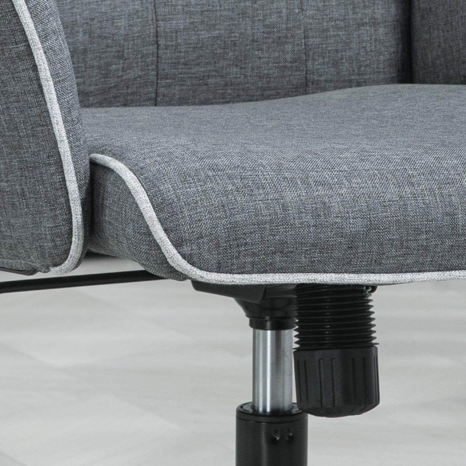 Tufted Computer Chair W/ Armrest | Dark Gray