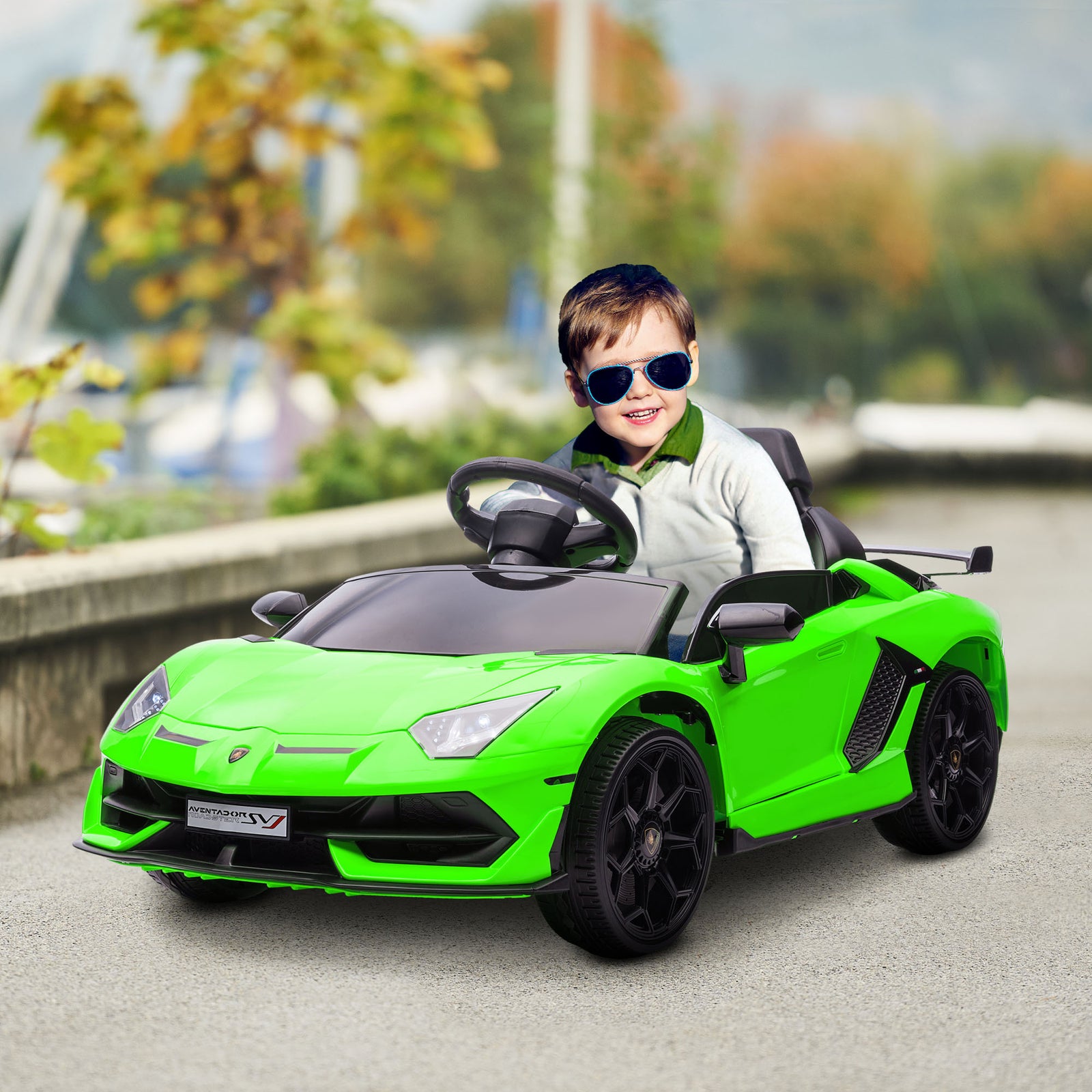 Lamborghini Aventador Licensed 12v Kids Electric Ride On Car | Green