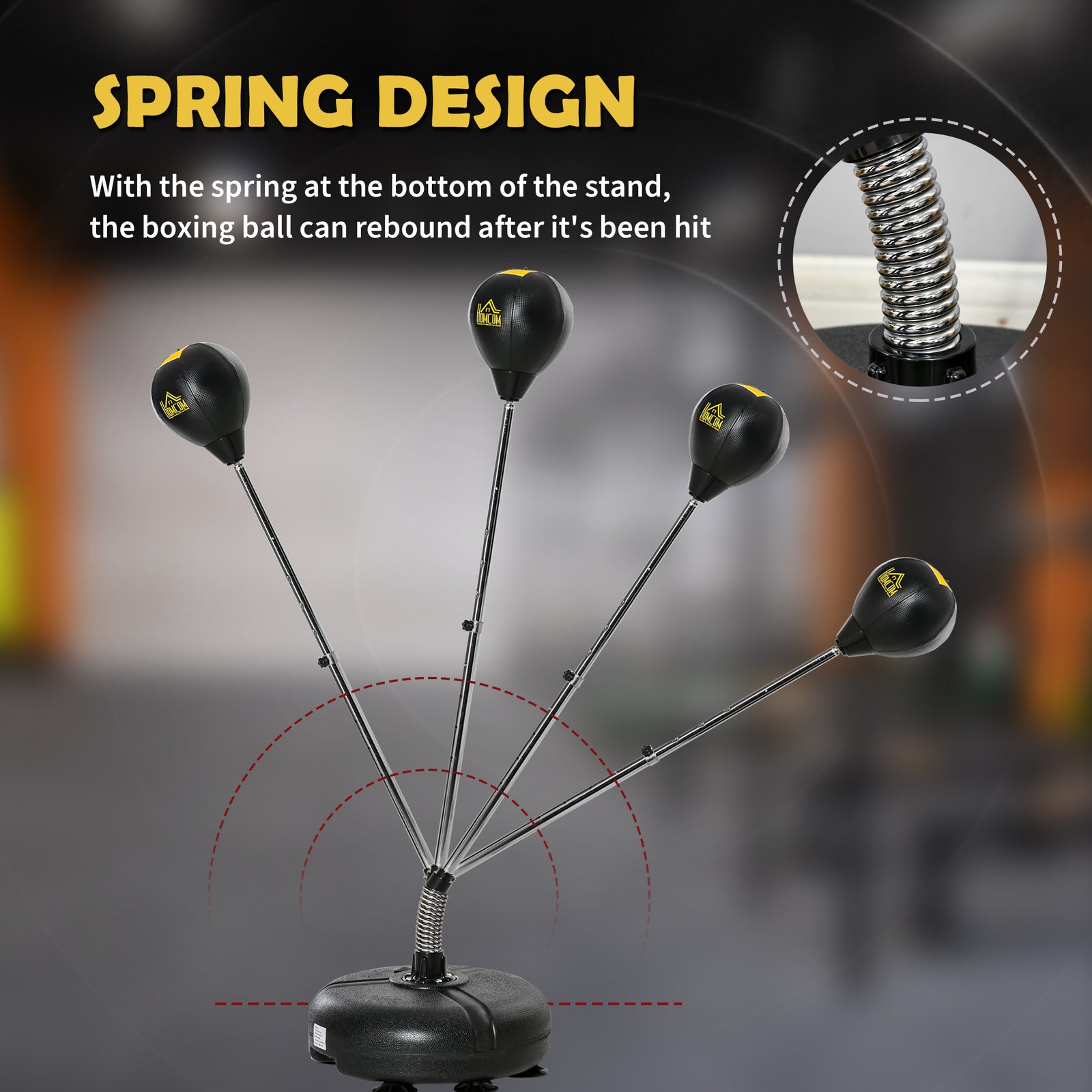 Punching Bag Set With Stand And 4-level Adjustable Height | Black