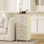 HOMCOM Fabric Chest Of Drawers, 5 Drawer Dresser For Bedroom
