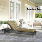 Outsunny Sun Lounger Cushion, Memory Foam Patio Chair Cushion With Ties
