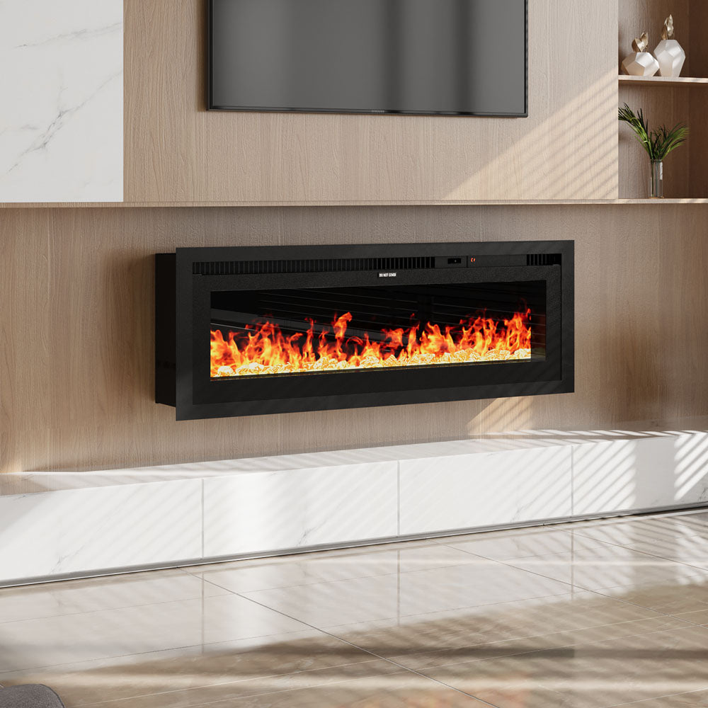 42/50/60 Inch Electrical Fireplace With Remote, 12 Vibrant Flame Colours, Adjustable Heating Modes, And Safety Features | Medium