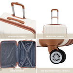Large 30" Hard Shell Check In Suitcase 8 Spinner Wheels Hold Luggage | Large | Cream